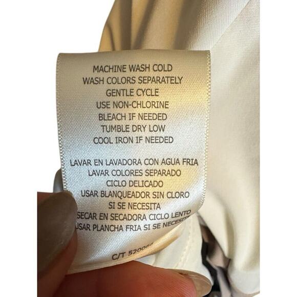 JULIAN TAYLOR Ivory Taupe Black Colorblock Stretch Dress Size 6 Neutral Capsule - Picture 9 of 9